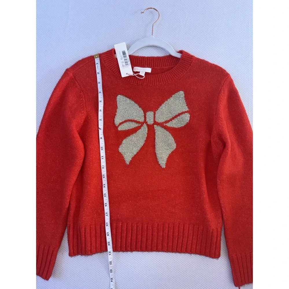 NWT Gianni Bini Little Girls Long Sleeve Glitter Bow Sweater Size‎ XL (16)